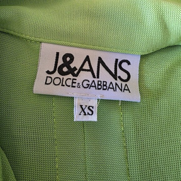 Dolce & Gabbana Jeans Women’s XS Sheer Lime Green Button Up Blouse Top Italy - Picture 3 of 16